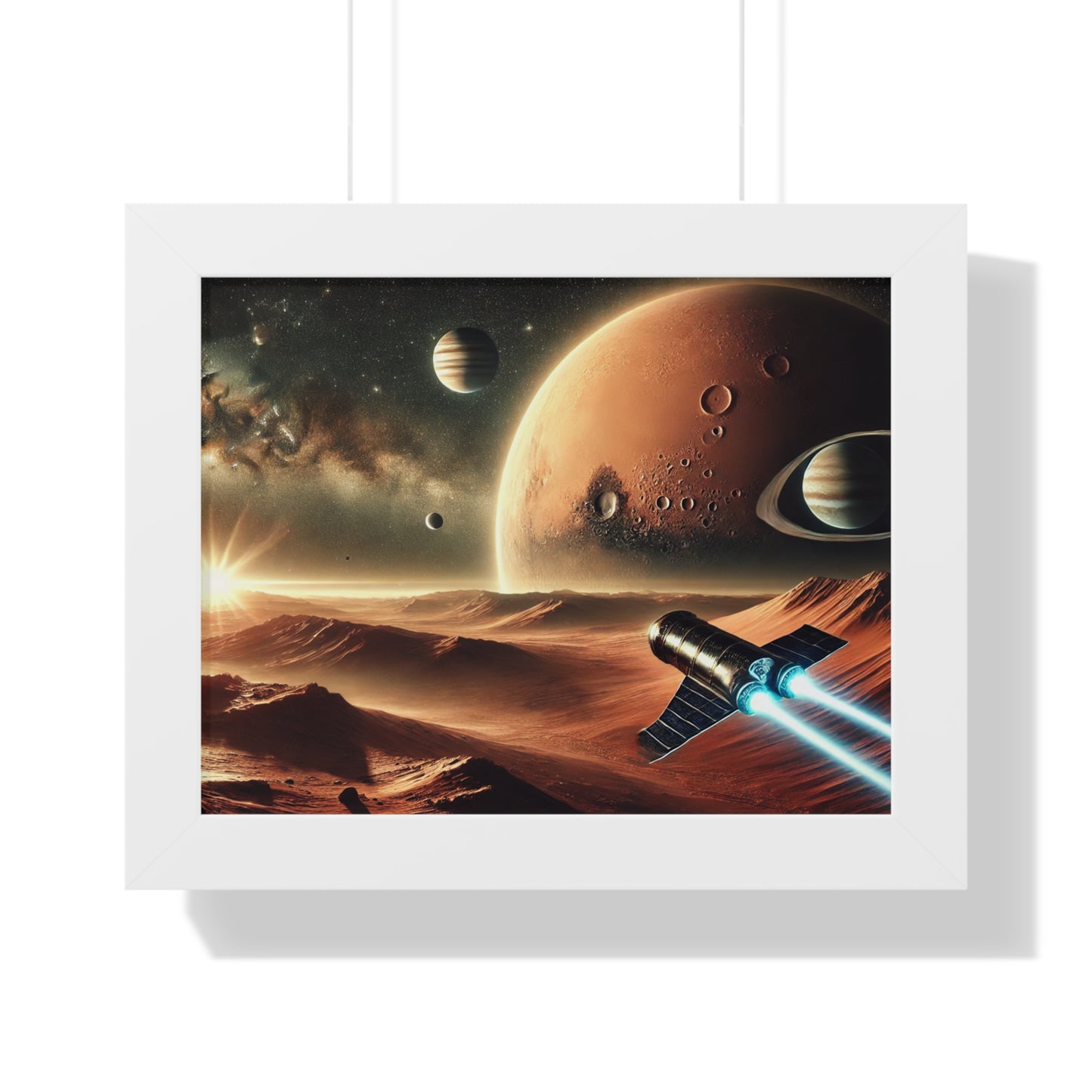 Outer Space Adventure Framed Poster, Astronaut Wall Art, Cosmic Decor, Sci-Fi Decor, Space Lover Gift, Galaxy Artwork