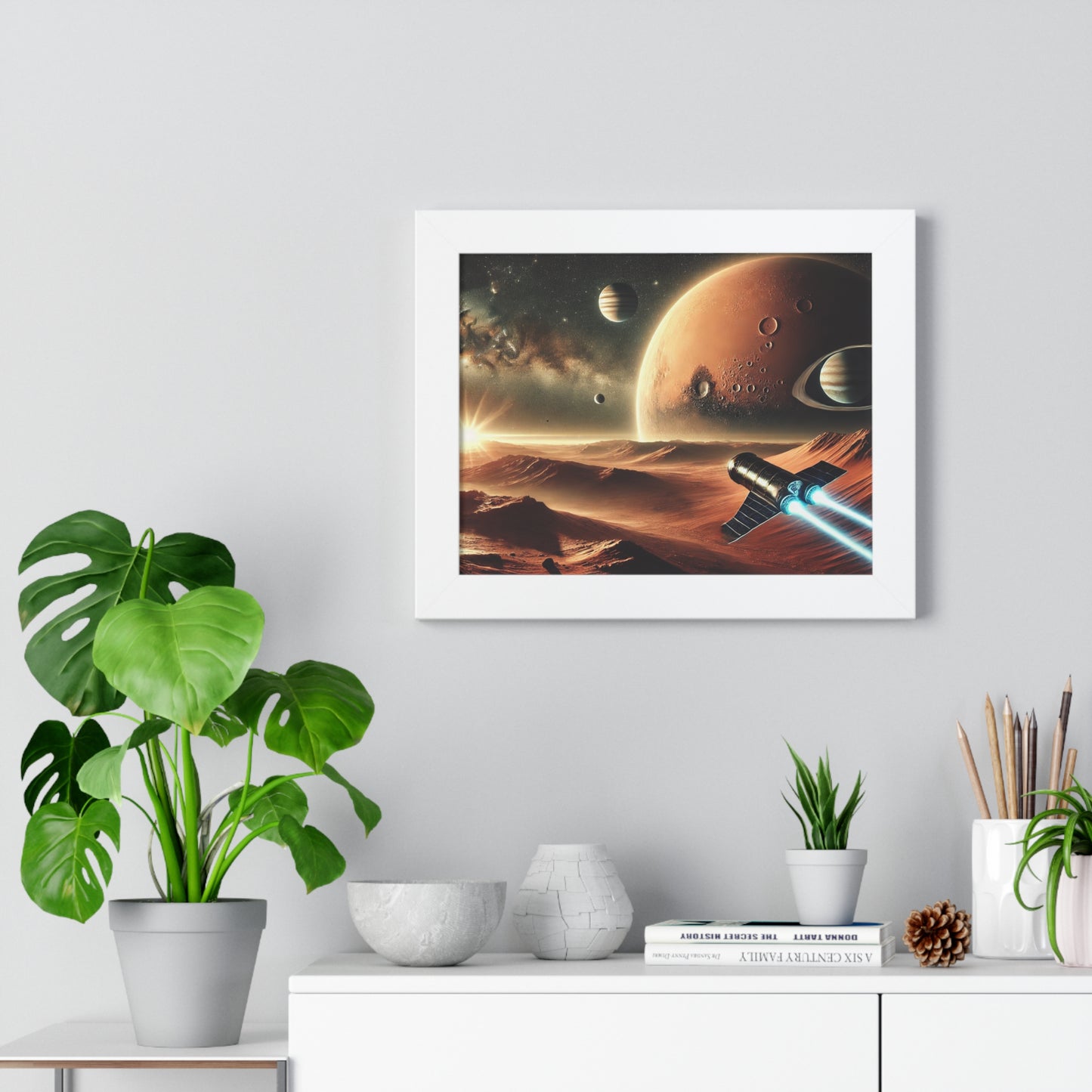 Outer Space Adventure Framed Poster, Astronaut Wall Art, Cosmic Decor, Sci-Fi Decor, Space Lover Gift, Galaxy Artwork