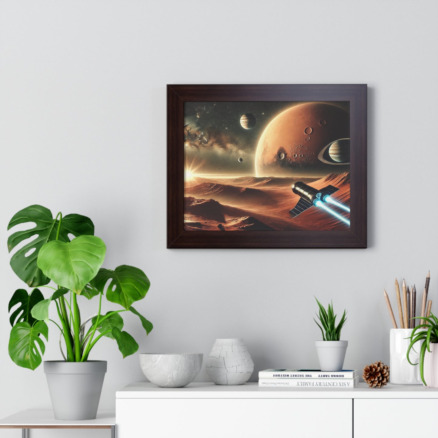 Outer Space Adventure Framed Poster, Astronaut Wall Art, Cosmic Decor, Sci-Fi Decor, Space Lover Gift, Galaxy Artwork