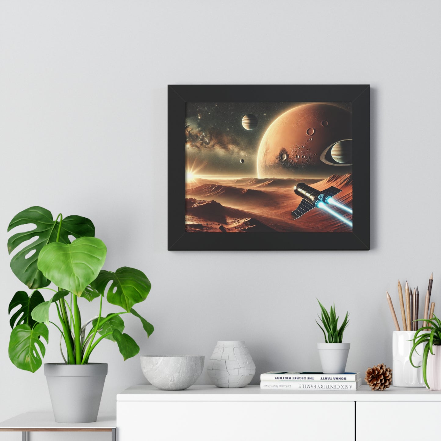 Outer Space Adventure Framed Poster, Astronaut Wall Art, Cosmic Decor, Sci-Fi Decor, Space Lover Gift, Galaxy Artwork