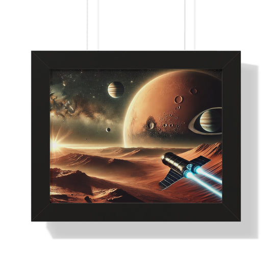 Outer Space Adventure Framed Poster, Astronaut Wall Art, Cosmic Decor, Sci-Fi Decor, Space Lover Gift, Galaxy Artwork