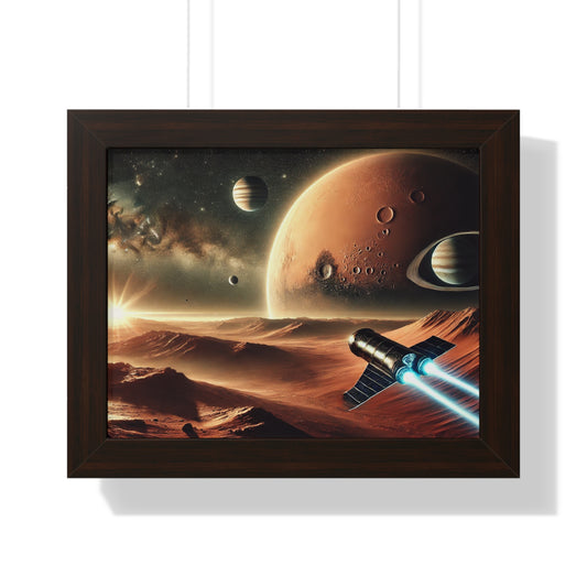 Outer Space Adventure Framed Poster, Astronaut Wall Art, Cosmic Decor, Sci-Fi Decor, Space Lover Gift, Galaxy Artwork